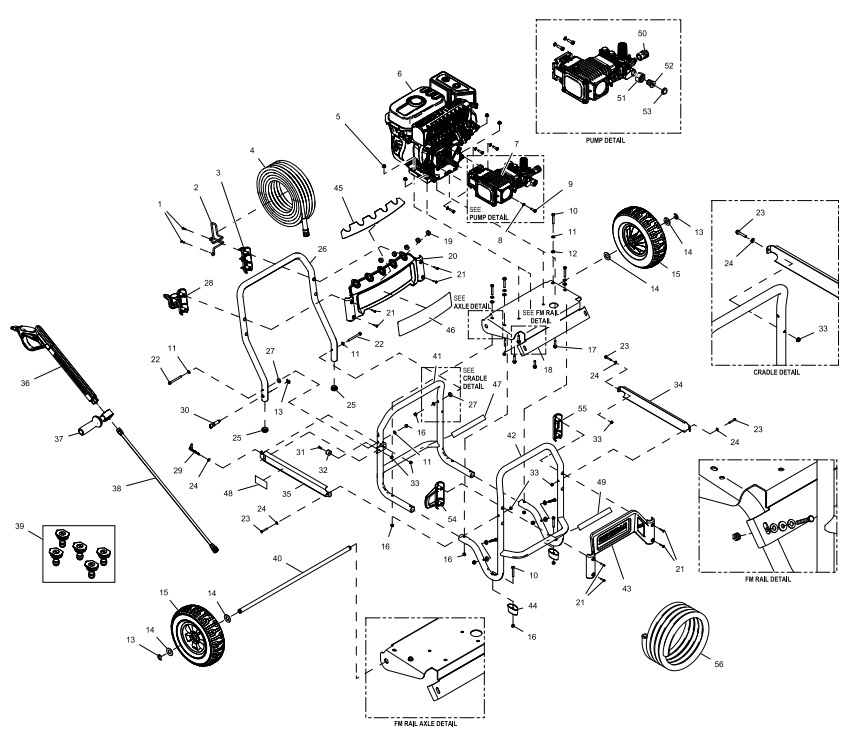 generac 005993 Power Washer repair Parts